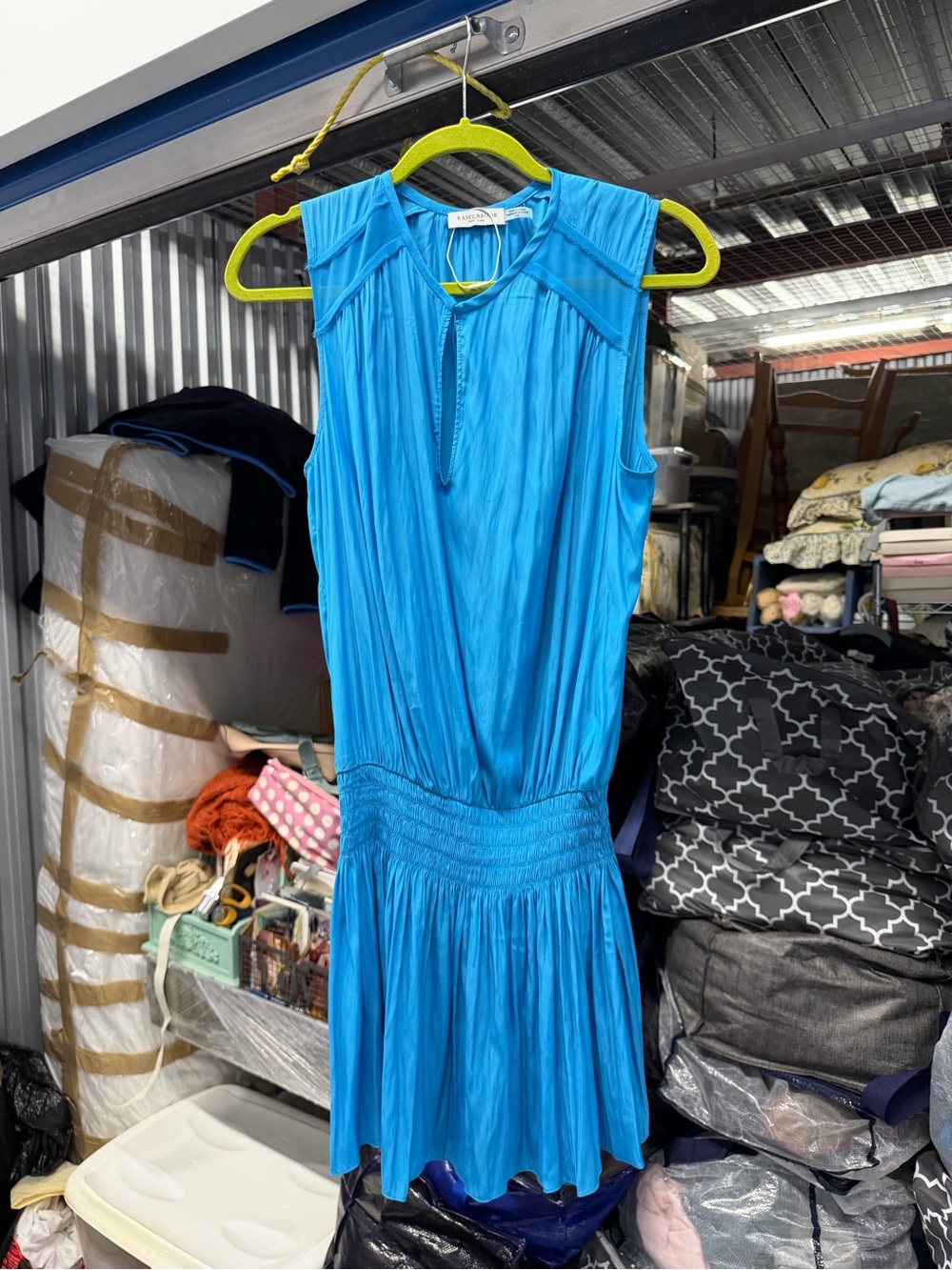 Ramy Brook Electric Blue Sleeveless Pleated Mini Dress